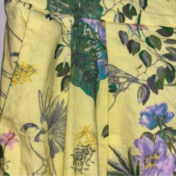 INC Women’s Small Floral Yellow Green Pants Cottagecore Romantic Feminine Flare - Picture 7 of 15